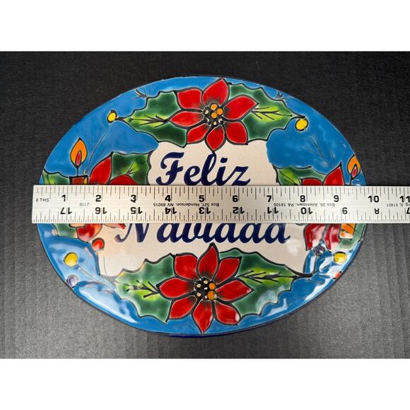 Mexican Wall Tile Plaque Feliz Navidad (Merry Christmas) 9"x8" - Picture 11 of 11